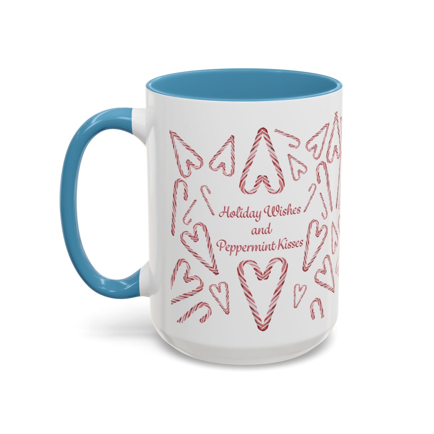 Peppermint Kisses Accent Coffee Mug (11oz & 15oz) - Blue Cava