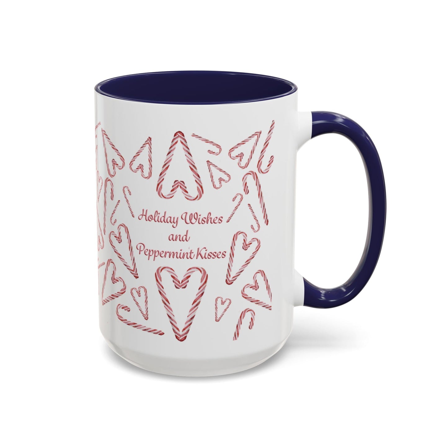 Peppermint Kisses Accent Coffee Mug (11oz & 15oz) - Blue Cava