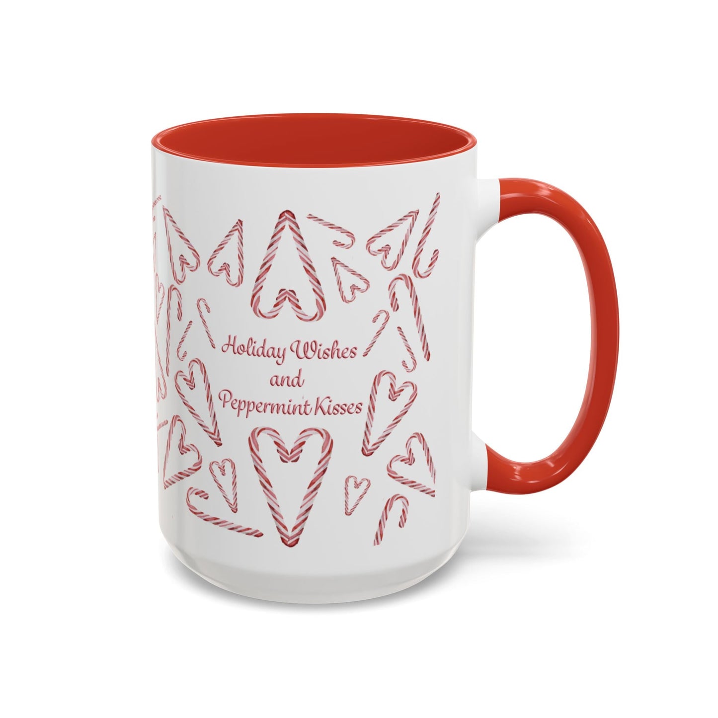 Peppermint Kisses Accent Coffee Mug (11oz & 15oz) - Blue Cava