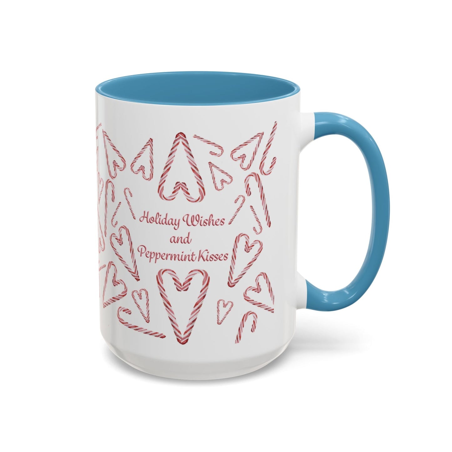 Peppermint Kisses Accent Coffee Mug (11oz & 15oz) - Blue Cava