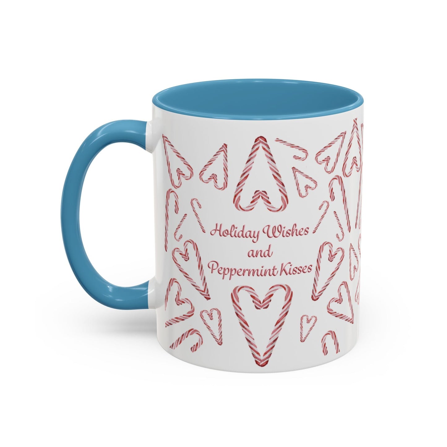 Peppermint Kisses Accent Coffee Mug (11oz & 15oz) - Blue Cava