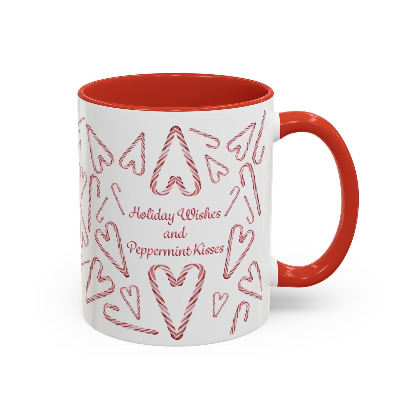 Peppermint Kisses Accent Coffee Mug (11oz & 15oz) - Blue Cava