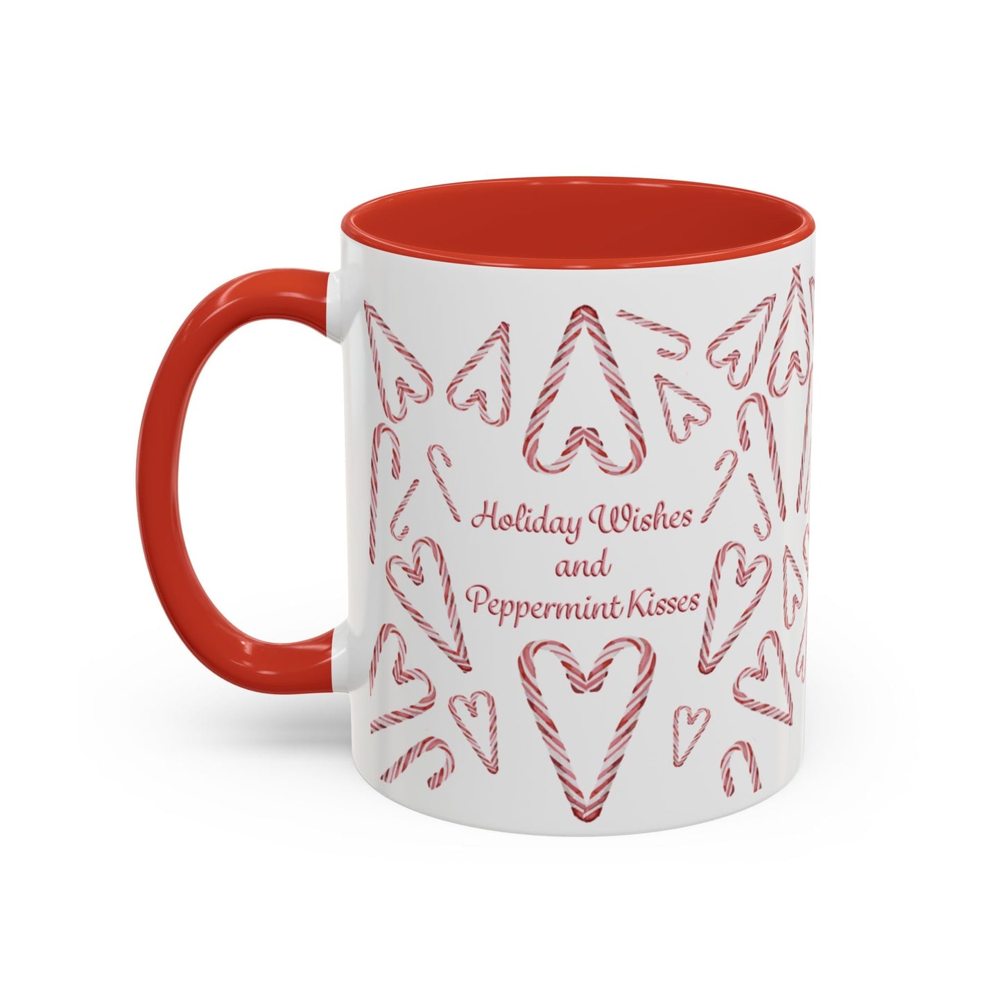 Peppermint Kisses Accent Coffee Mug (11oz & 15oz) - Blue Cava