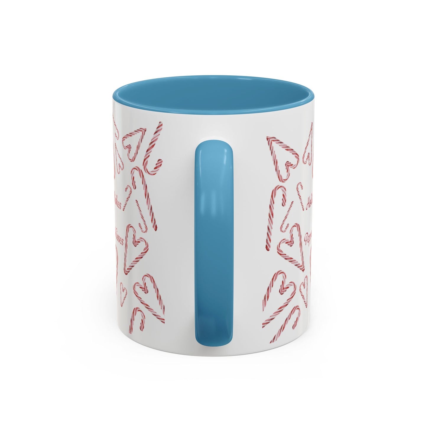 Peppermint Kisses Accent Coffee Mug (11oz & 15oz) - Blue Cava
