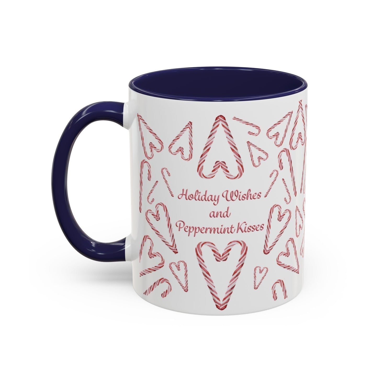 Peppermint Kisses Accent Coffee Mug (11oz & 15oz) - Blue Cava