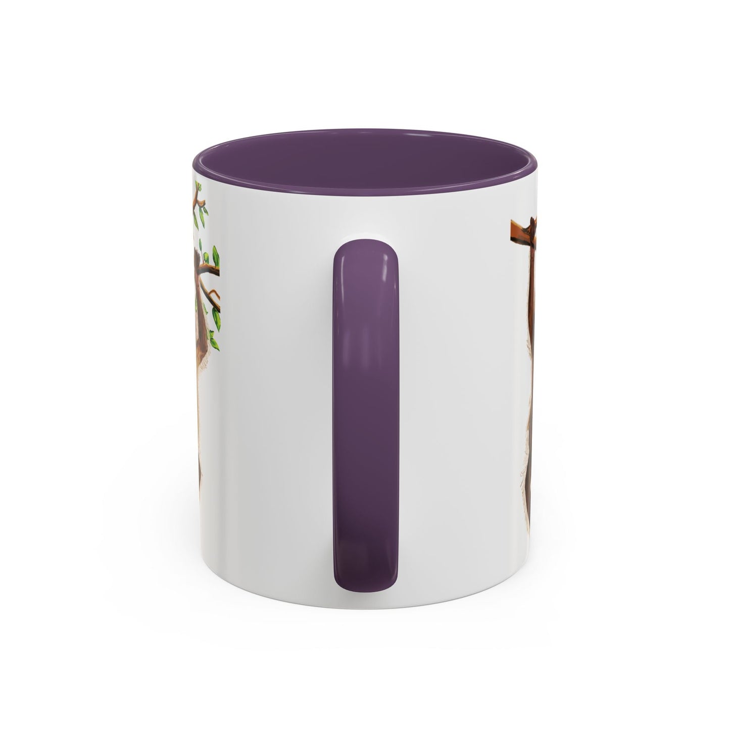 Playful Hanging Monkey Two Tone Coffee Mug | 11oz & 15oz - Blue Cava
