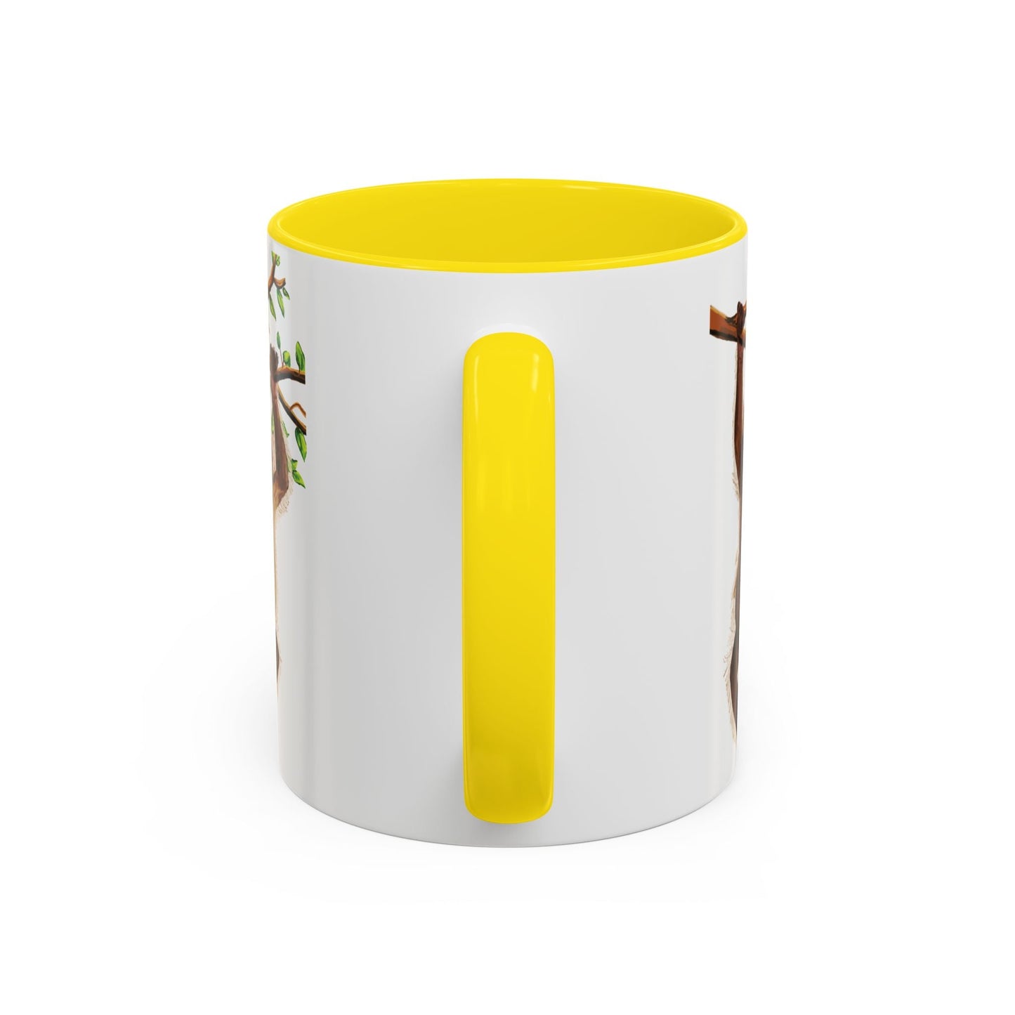 Playful Hanging Monkey Two Tone Coffee Mug | 11oz & 15oz - Blue Cava