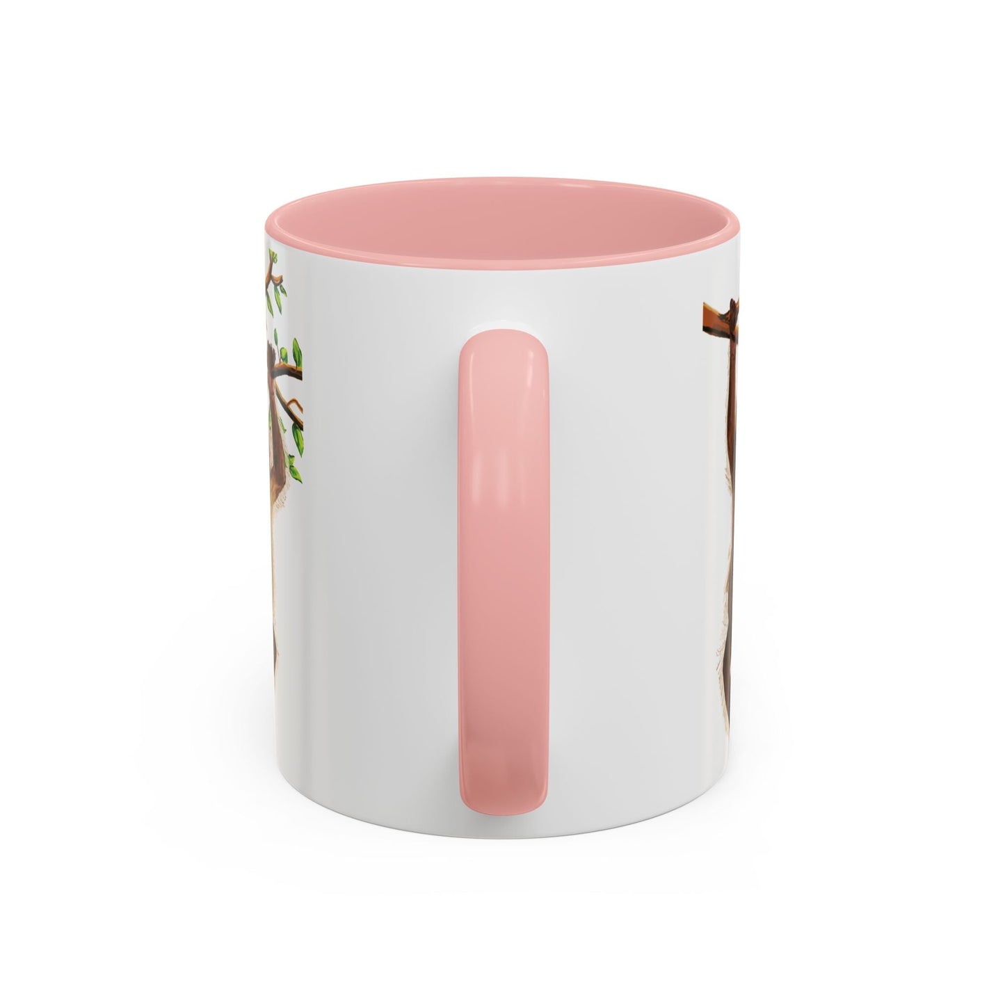 Playful Hanging Monkey Two Tone Coffee Mug | 11oz & 15oz - Blue Cava