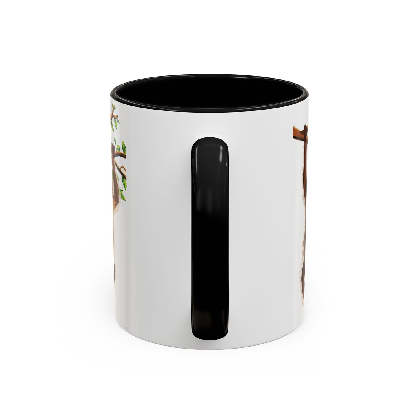 Playful Hanging Monkey Two Tone Coffee Mug | 11oz & 15oz - Blue Cava