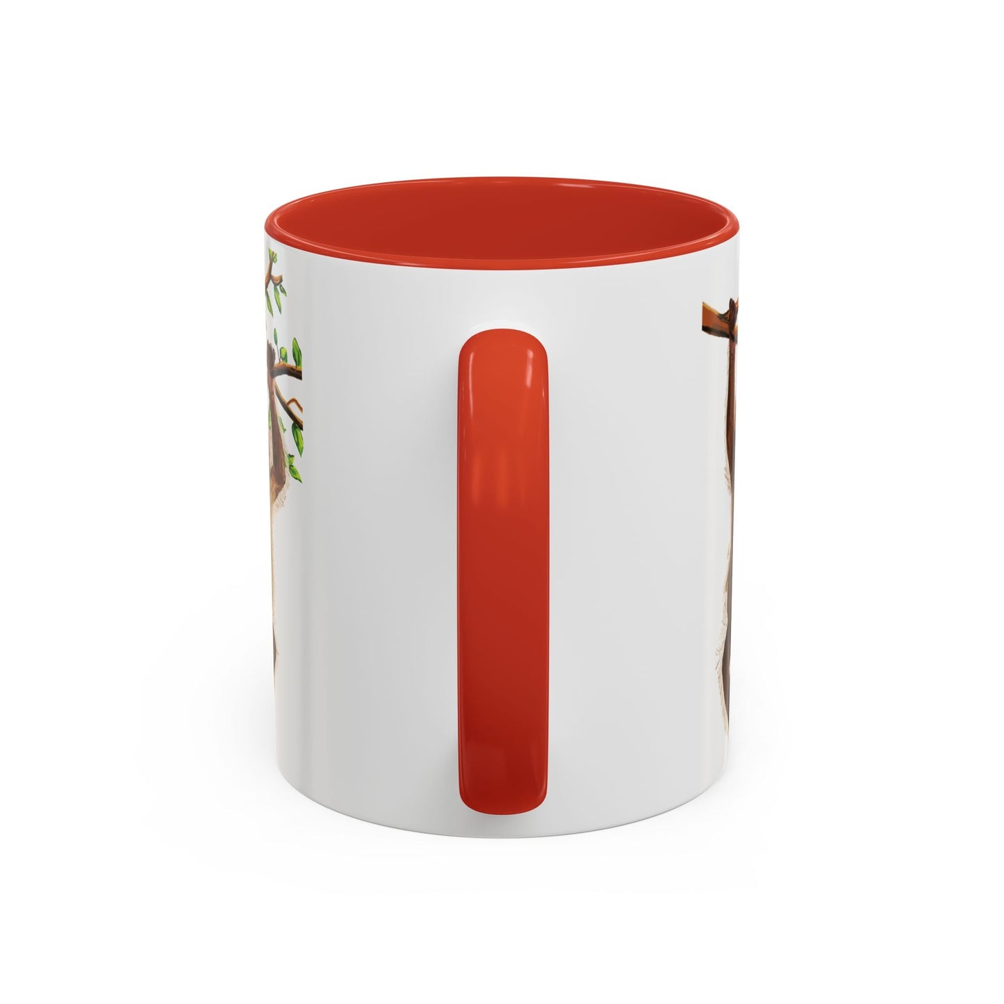 Playful Hanging Monkey Two Tone Coffee Mug | 11oz & 15oz - Blue Cava