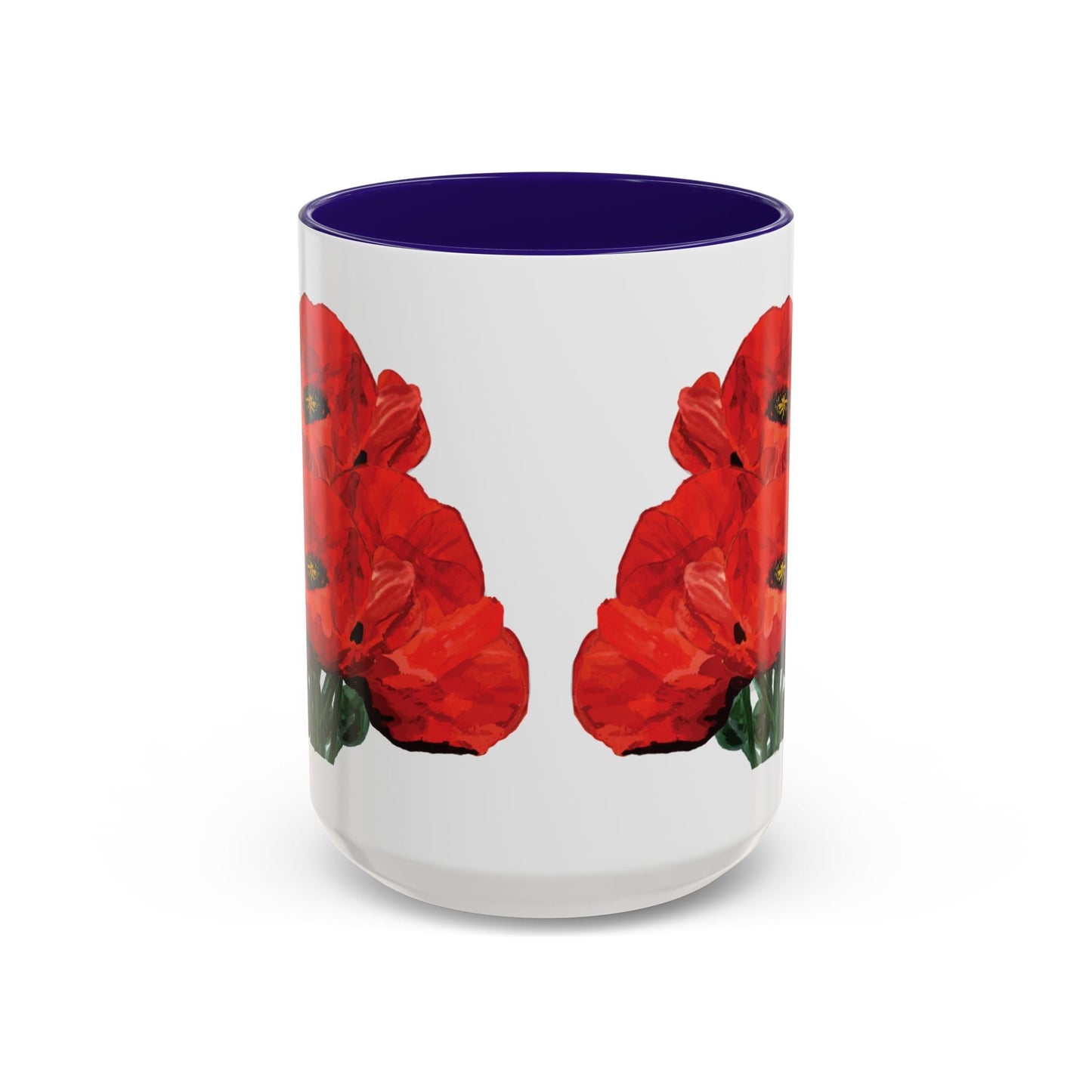 Poppies Two - Tone Coffee Mug, 11oz & 15 oz - Blue Cava