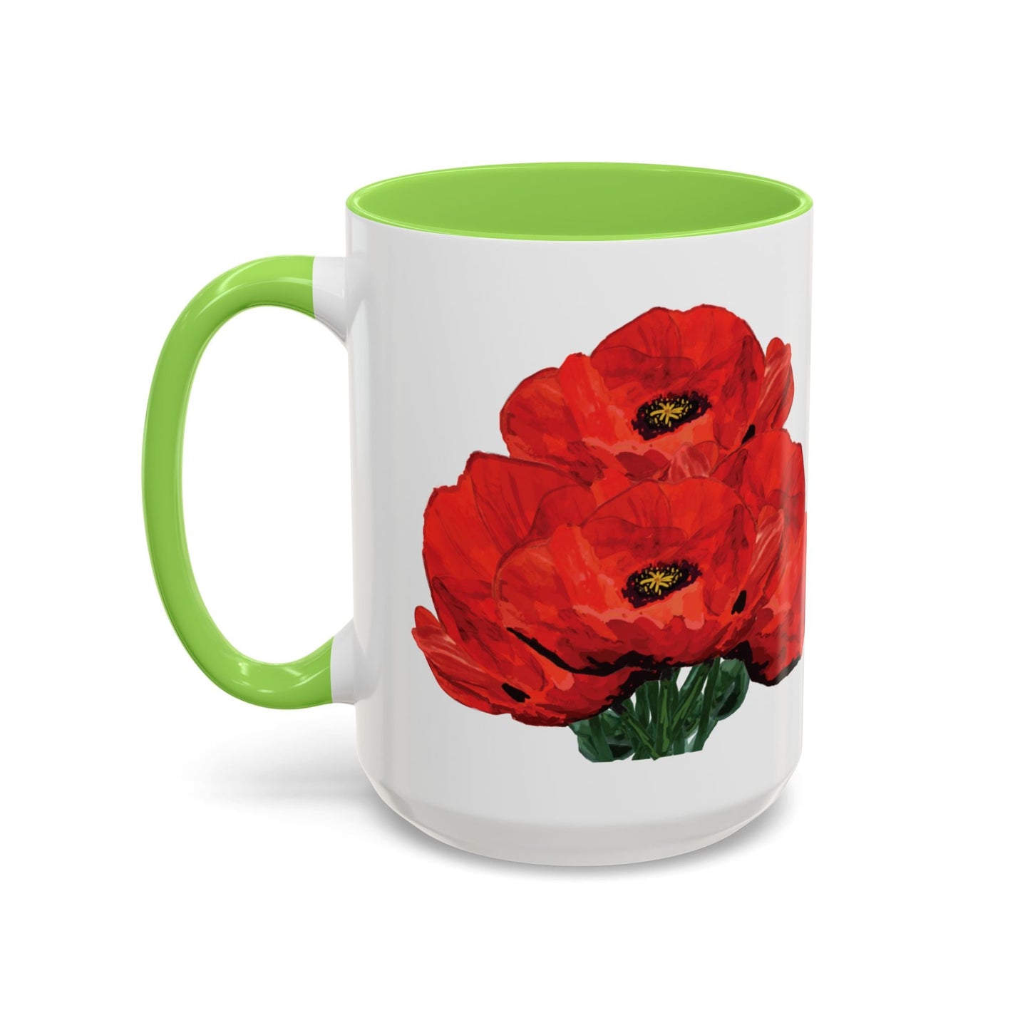 Poppies Two - Tone Coffee Mug, 11oz & 15 oz - Blue Cava