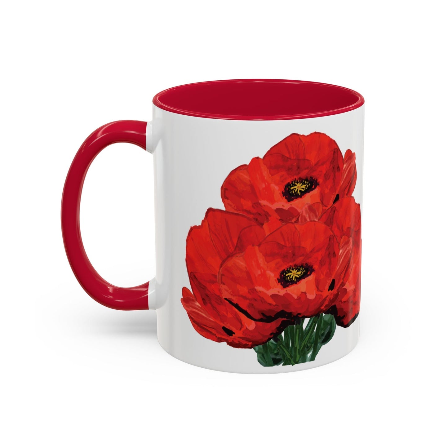 Poppies Two - Tone Coffee Mug, 11oz & 15 oz - Blue Cava