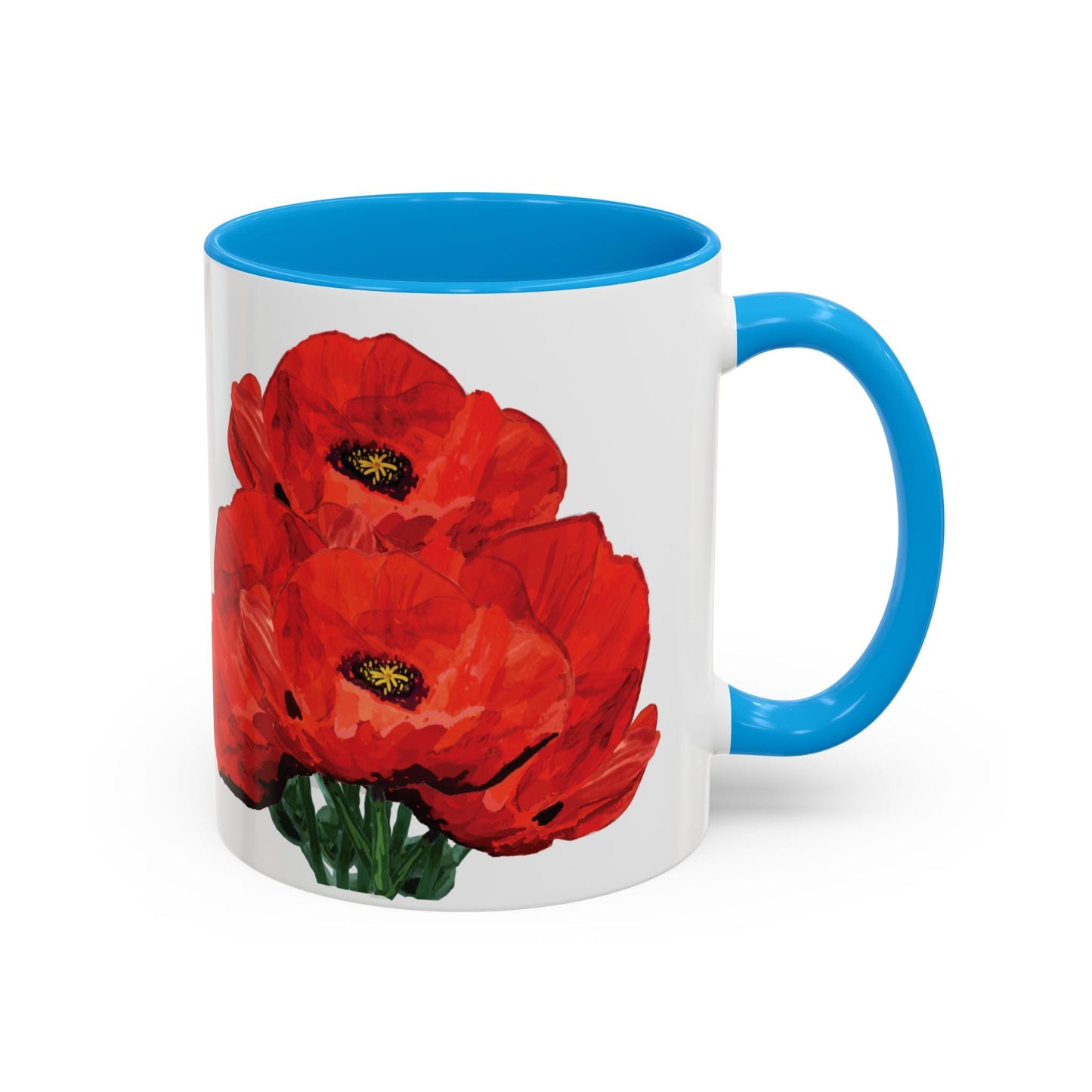 Poppies Two - Tone Coffee Mug, 11oz & 15 oz - Blue Cava