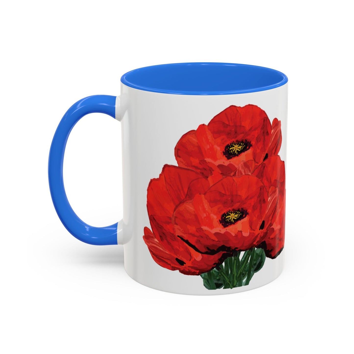 Poppies Two - Tone Coffee Mug, 11oz & 15 oz - Blue Cava