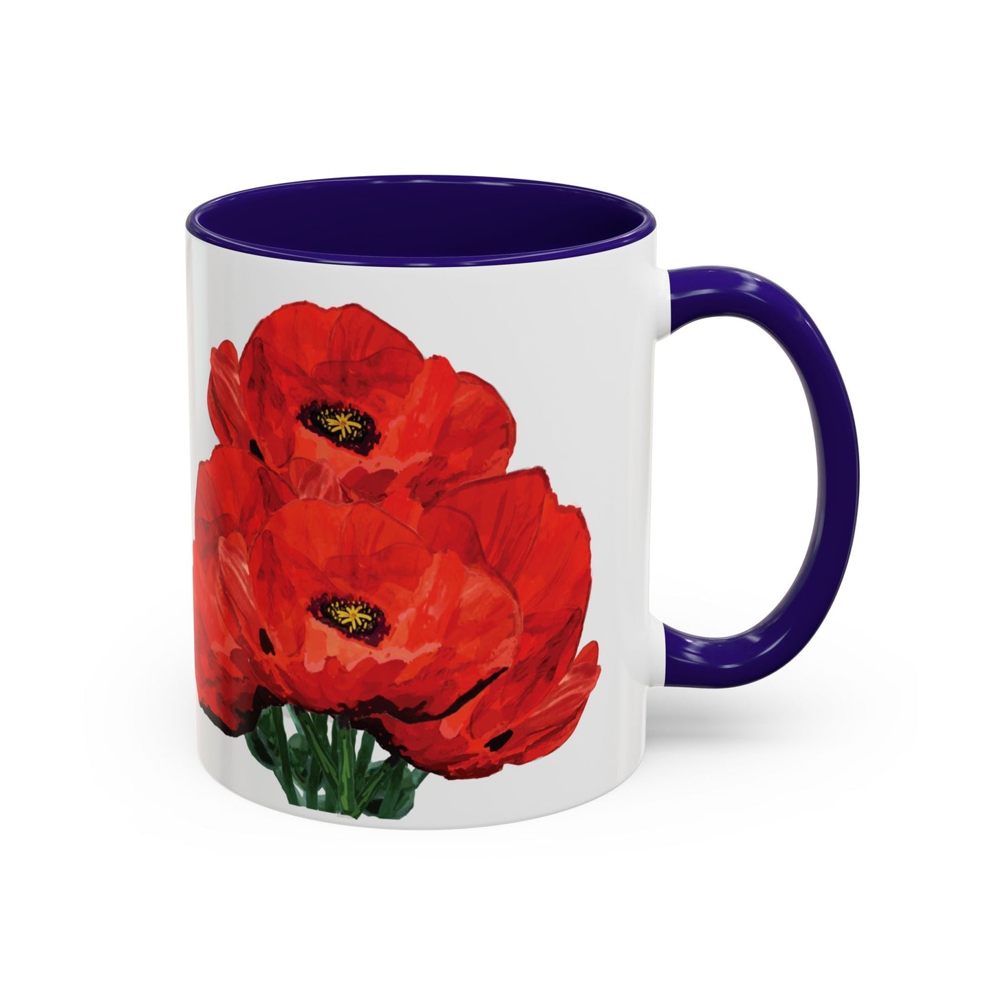 Poppies Two - Tone Coffee Mug, 11oz & 15 oz - Blue Cava