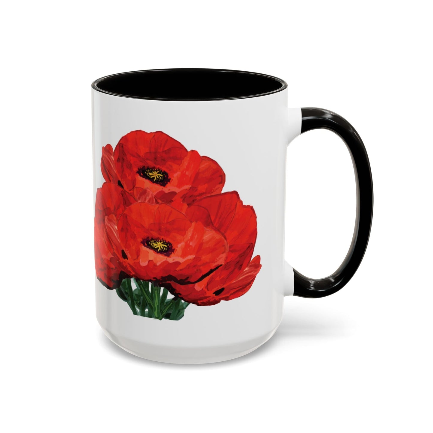 Poppies Two - Tone Coffee Mug, 11oz & 15 oz - Blue Cava