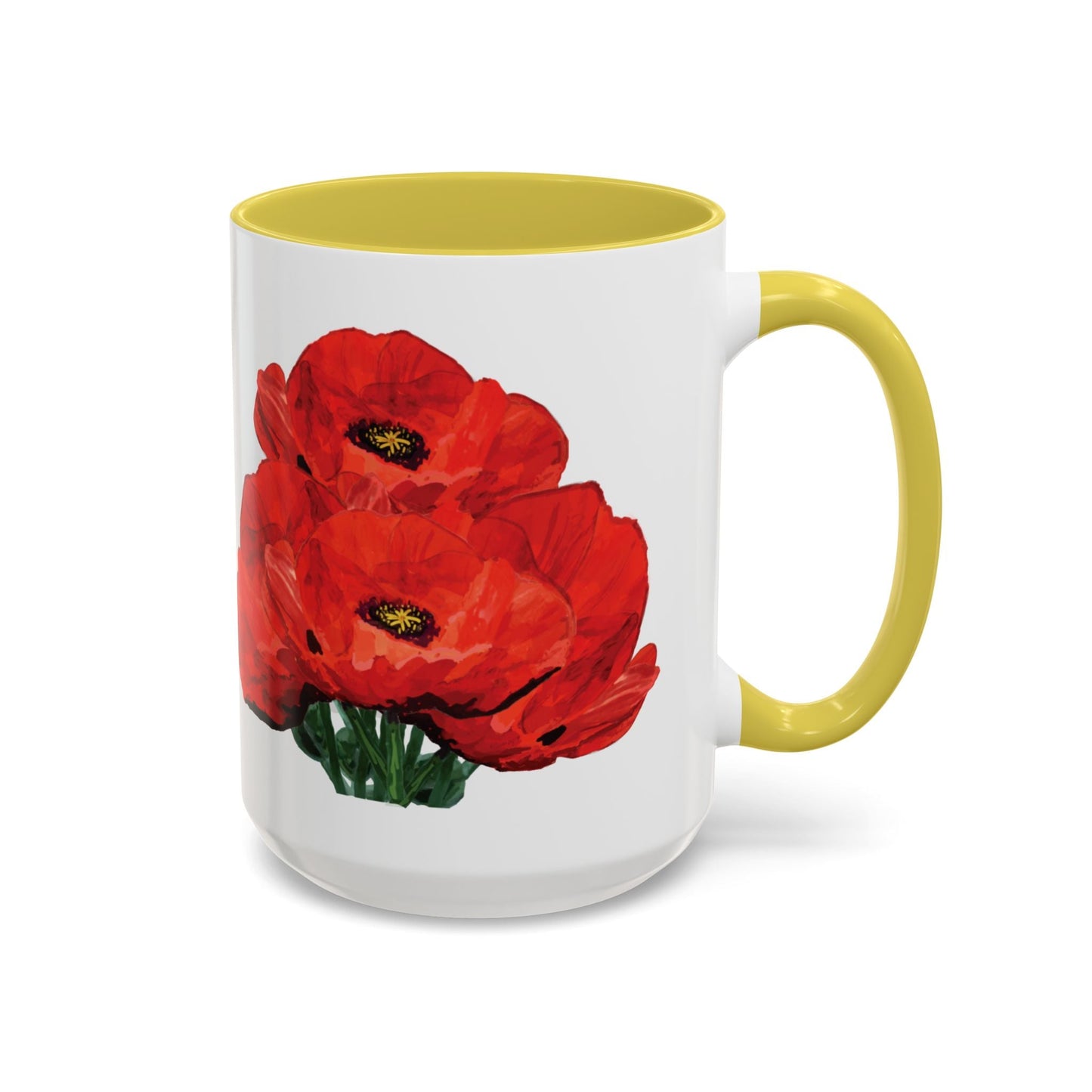 Poppies Two - Tone Coffee Mug, 11oz & 15 oz - Blue Cava