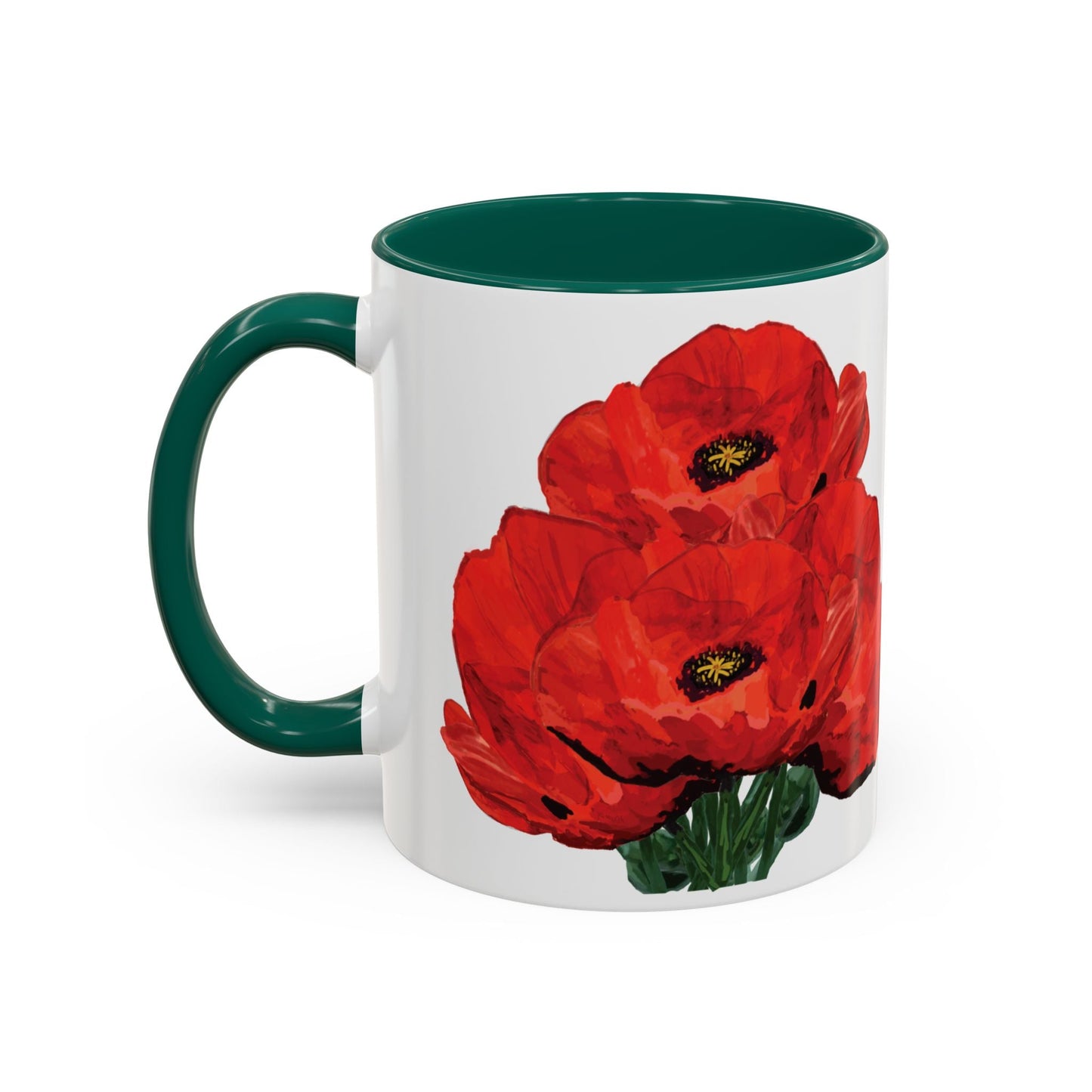 Poppies Two - Tone Coffee Mug, 11oz & 15 oz - Blue Cava