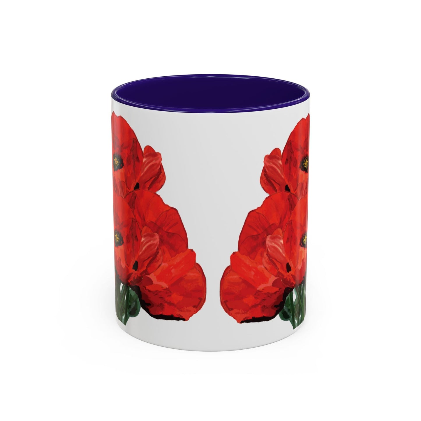 Poppies Two - Tone Coffee Mug, 11oz & 15 oz - Blue Cava