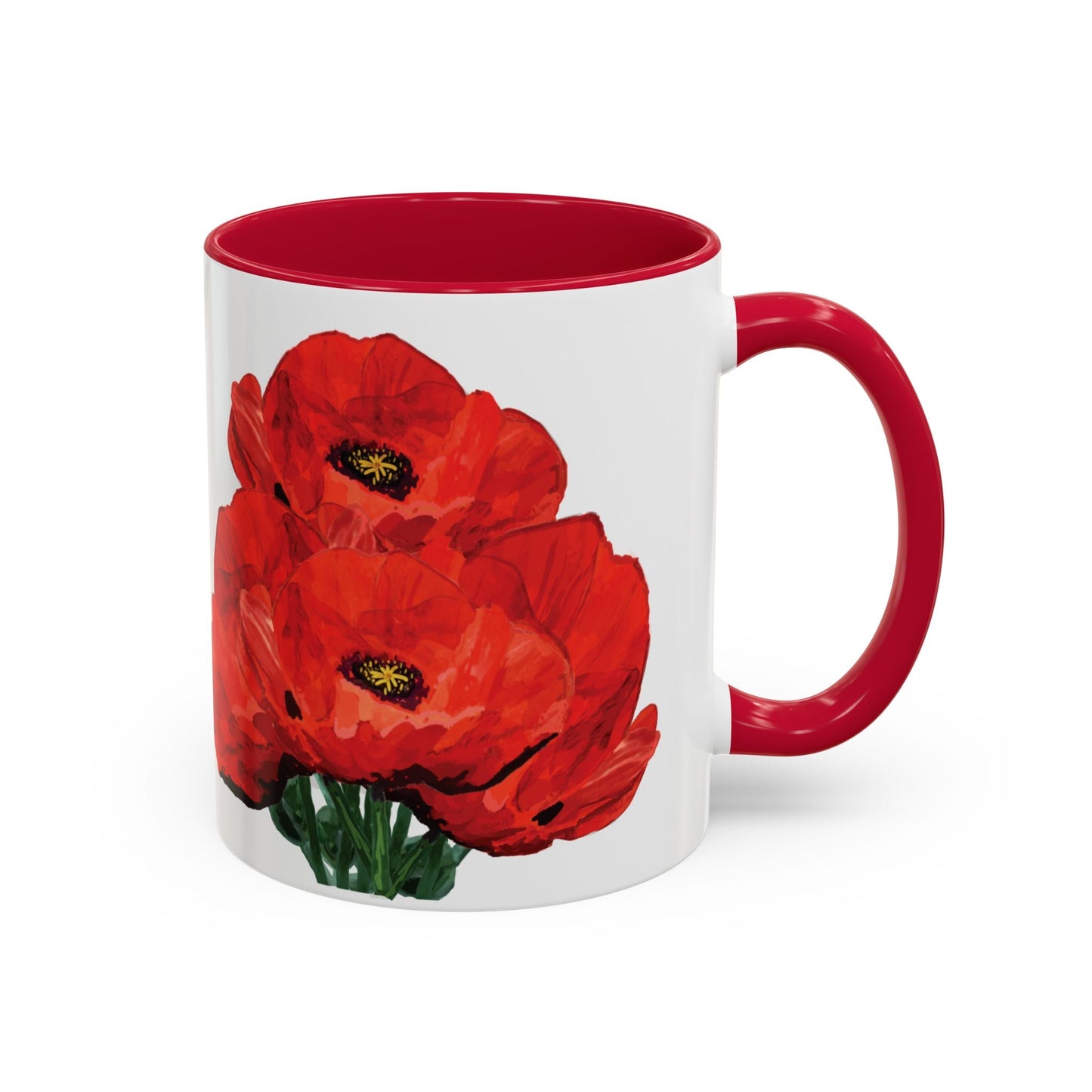 Poppies Two - Tone Coffee Mug, 11oz & 15 oz - Blue Cava
