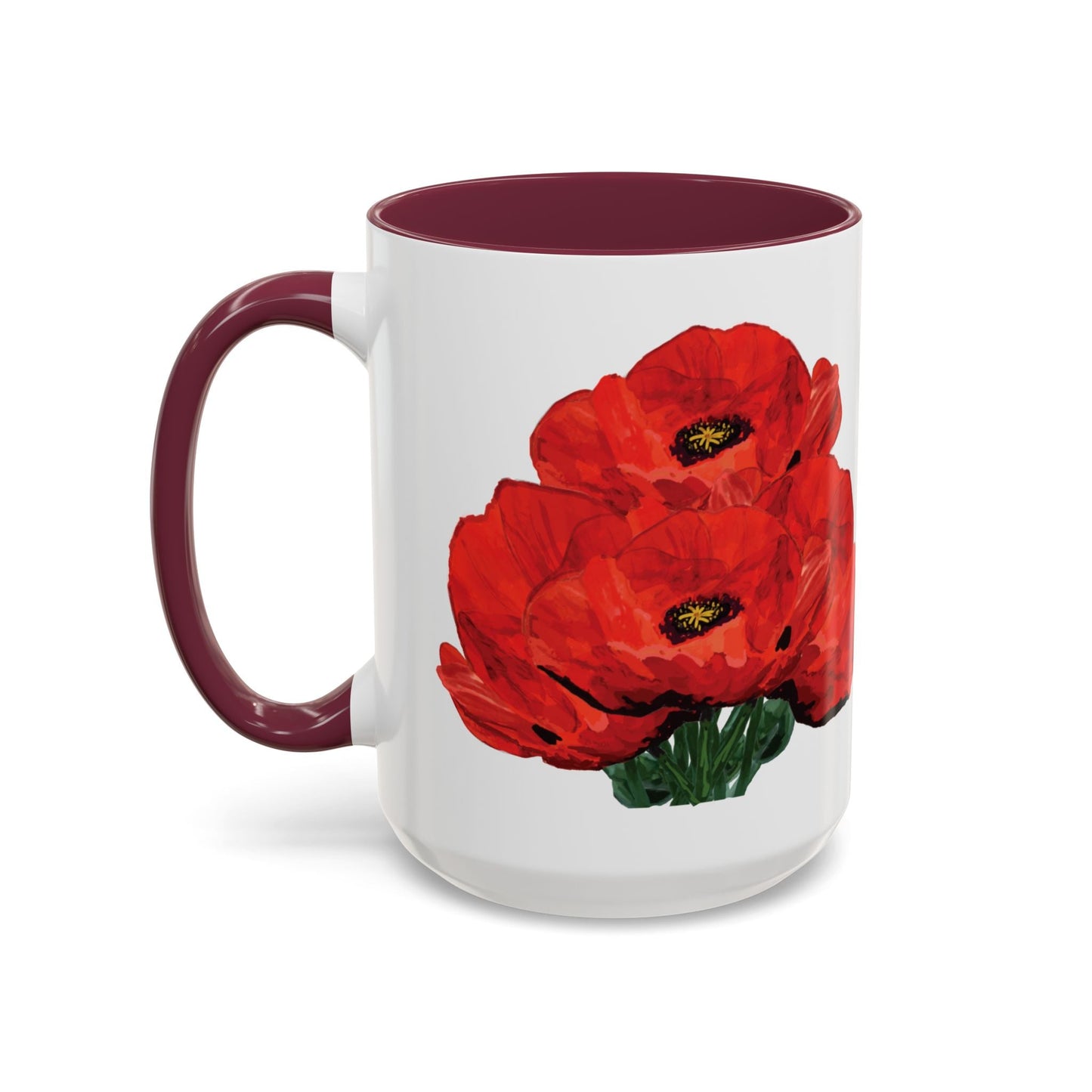 Poppies Two - Tone Coffee Mug, 11oz & 15 oz - Blue Cava