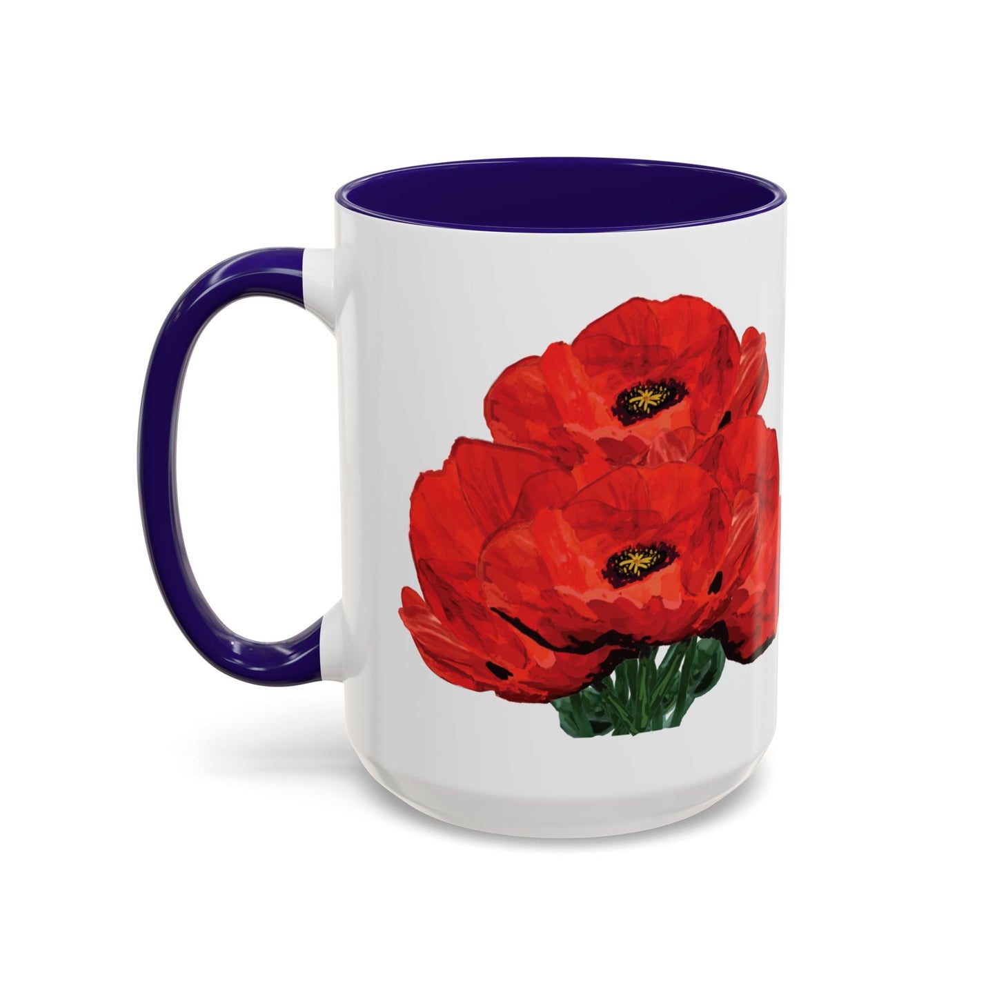 Poppies Two - Tone Coffee Mug, 11oz & 15 oz - Blue Cava
