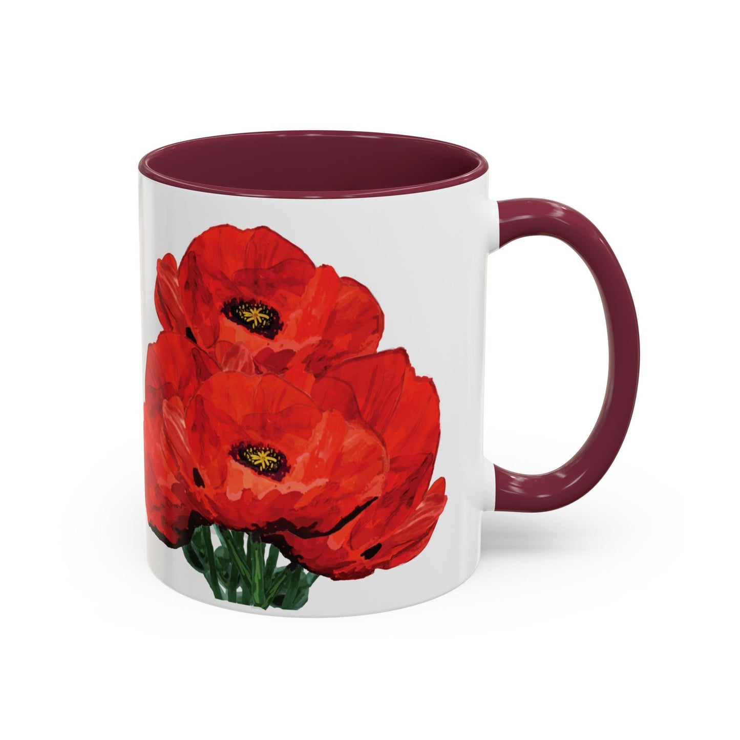 Poppies Two - Tone Coffee Mug, 11oz & 15 oz - Blue Cava