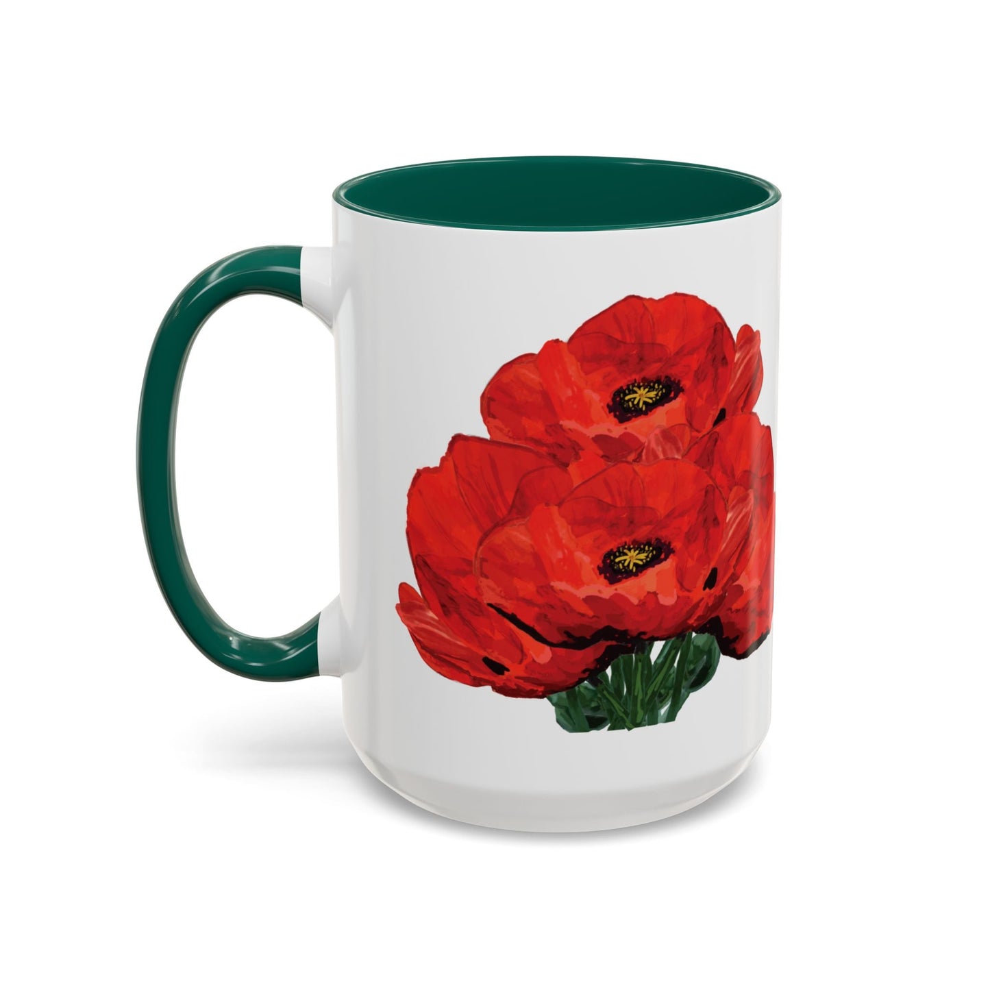 Poppies Two - Tone Coffee Mug, 11oz & 15 oz - Blue Cava