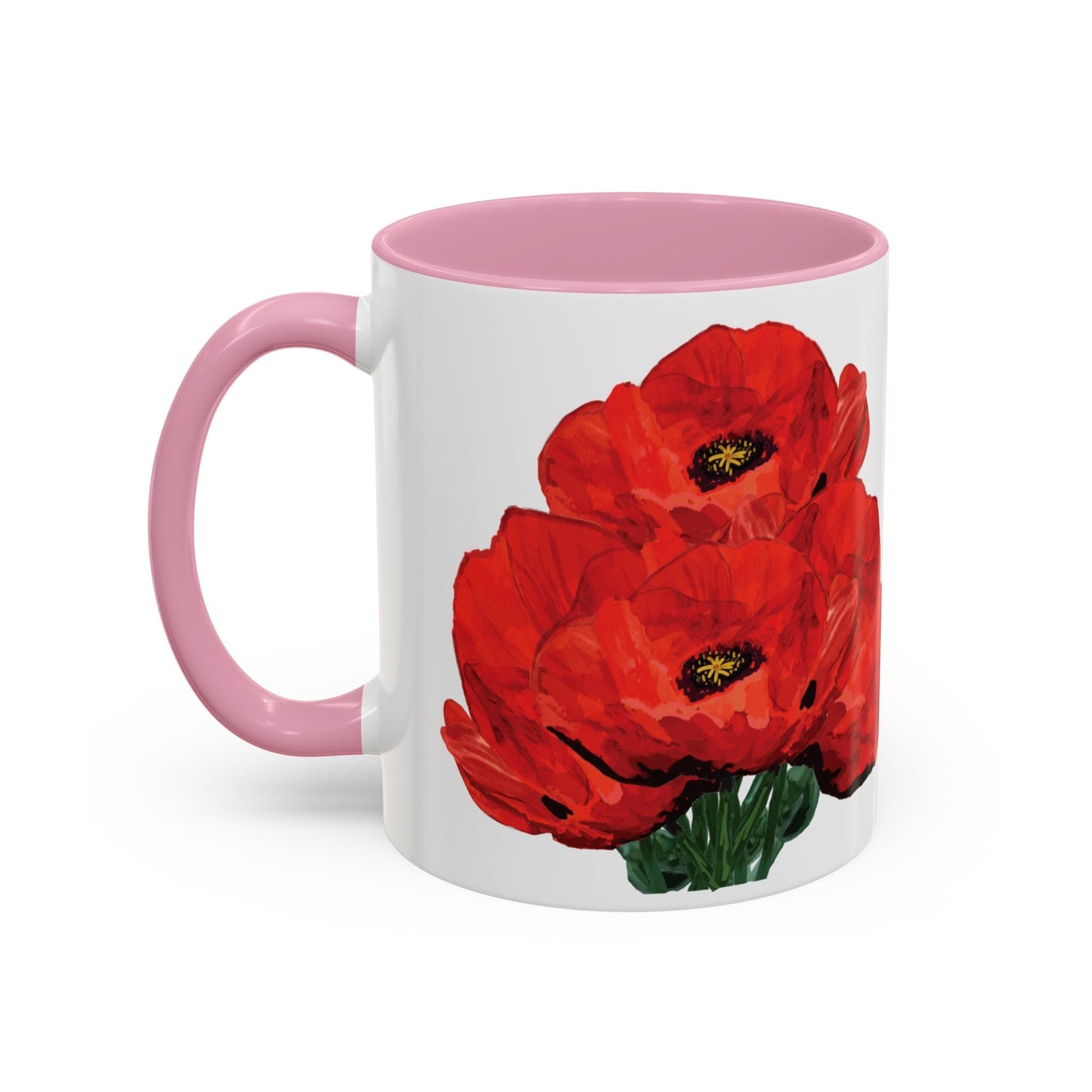 Poppies Two - Tone Coffee Mug, 11oz & 15 oz - Blue Cava