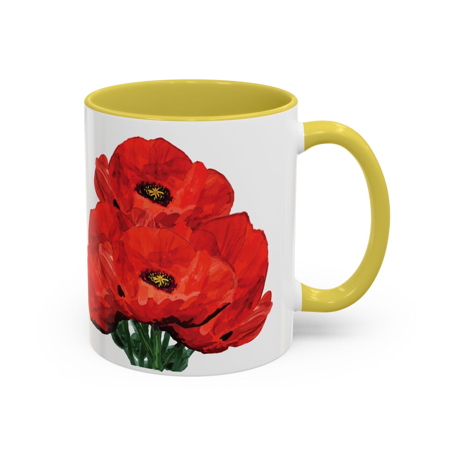 Poppies Two - Tone Coffee Mug, 11oz & 15 oz - Blue Cava