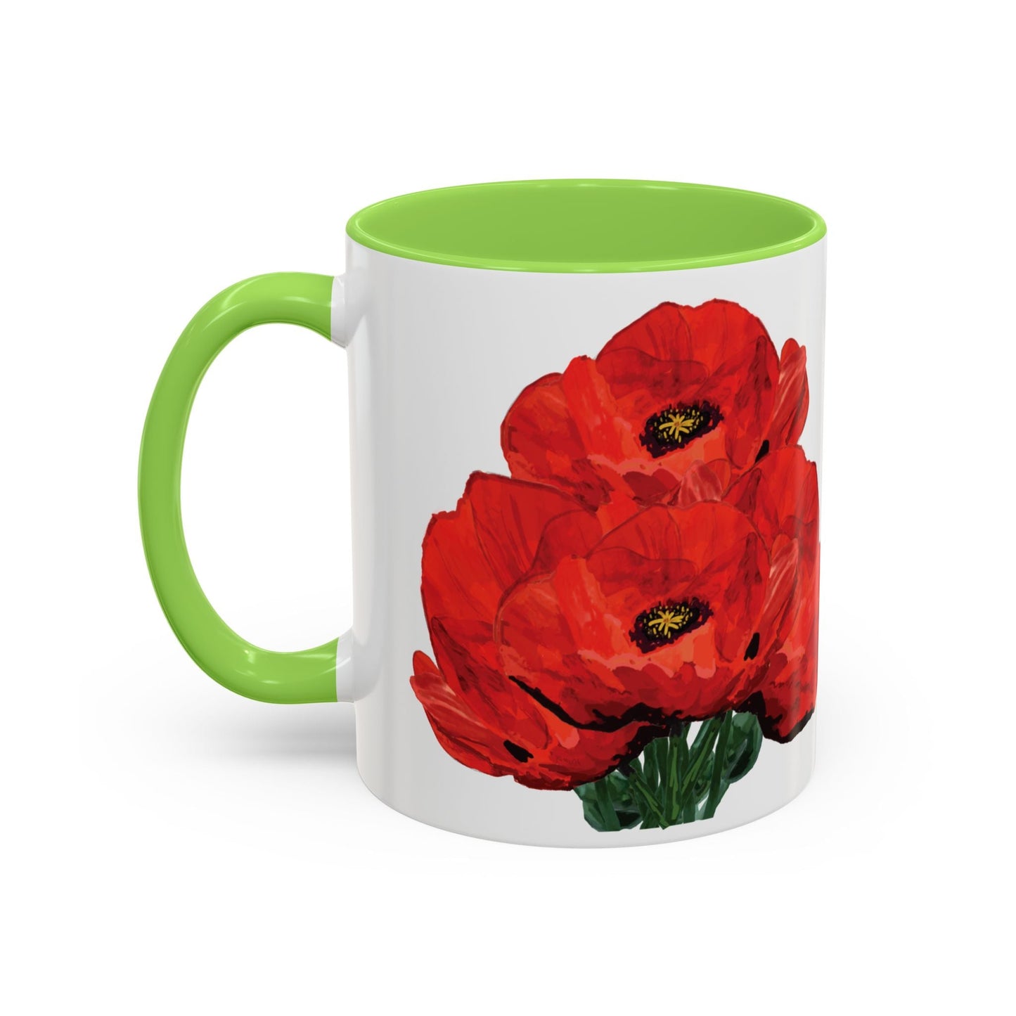 Poppies Two - Tone Coffee Mug, 11oz & 15 oz - Blue Cava
