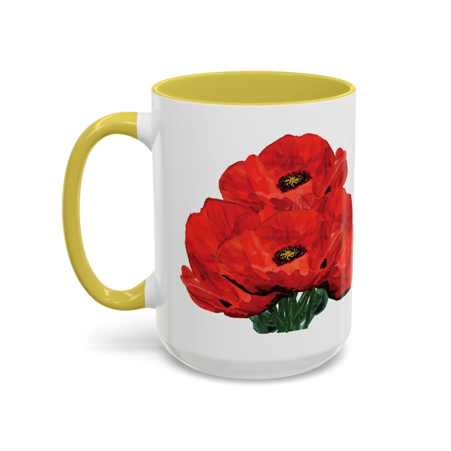 Poppies Two - Tone Coffee Mug, 11oz & 15 oz - Blue Cava