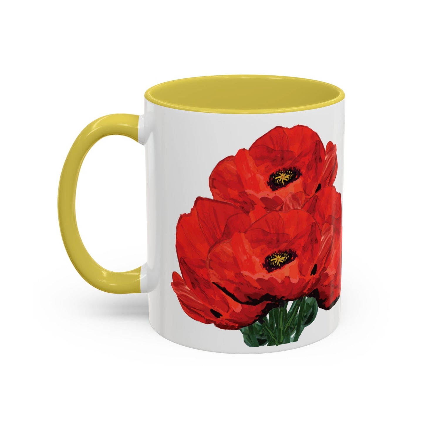 Poppies Two - Tone Coffee Mug, 11oz & 15 oz - Blue Cava