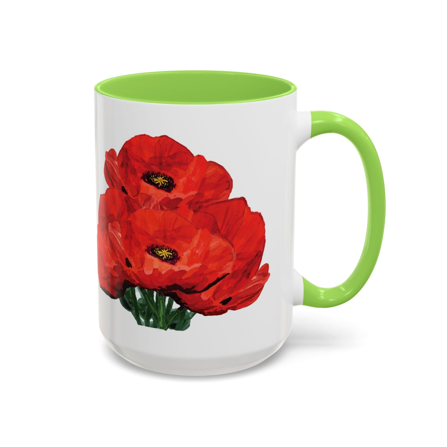Poppies Two - Tone Coffee Mug, 11oz & 15 oz - Blue Cava