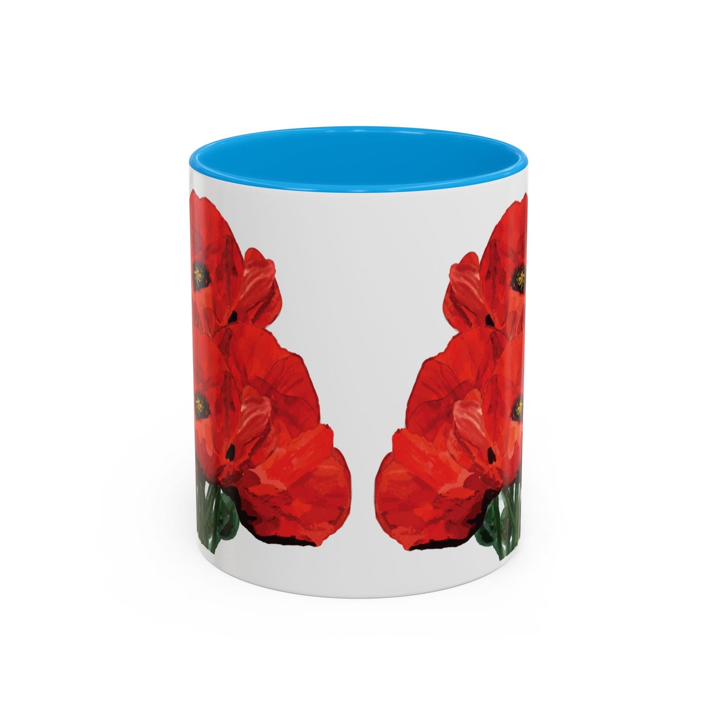 Poppies Two - Tone Coffee Mug, 11oz & 15 oz - Blue Cava
