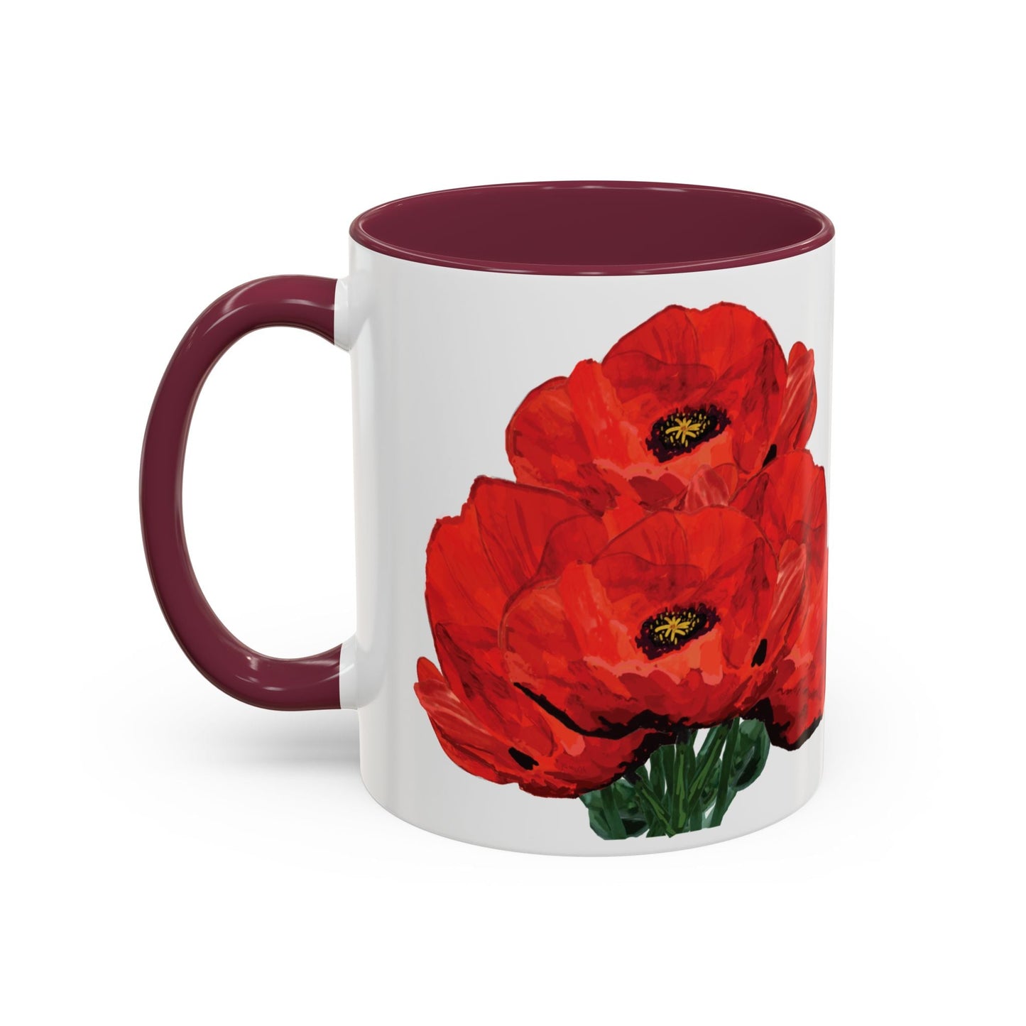 Poppies Two - Tone Coffee Mug, 11oz & 15 oz - Blue Cava