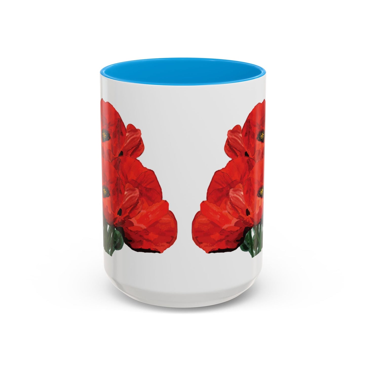 Poppies Two - Tone Coffee Mug, 11oz & 15 oz - Blue Cava