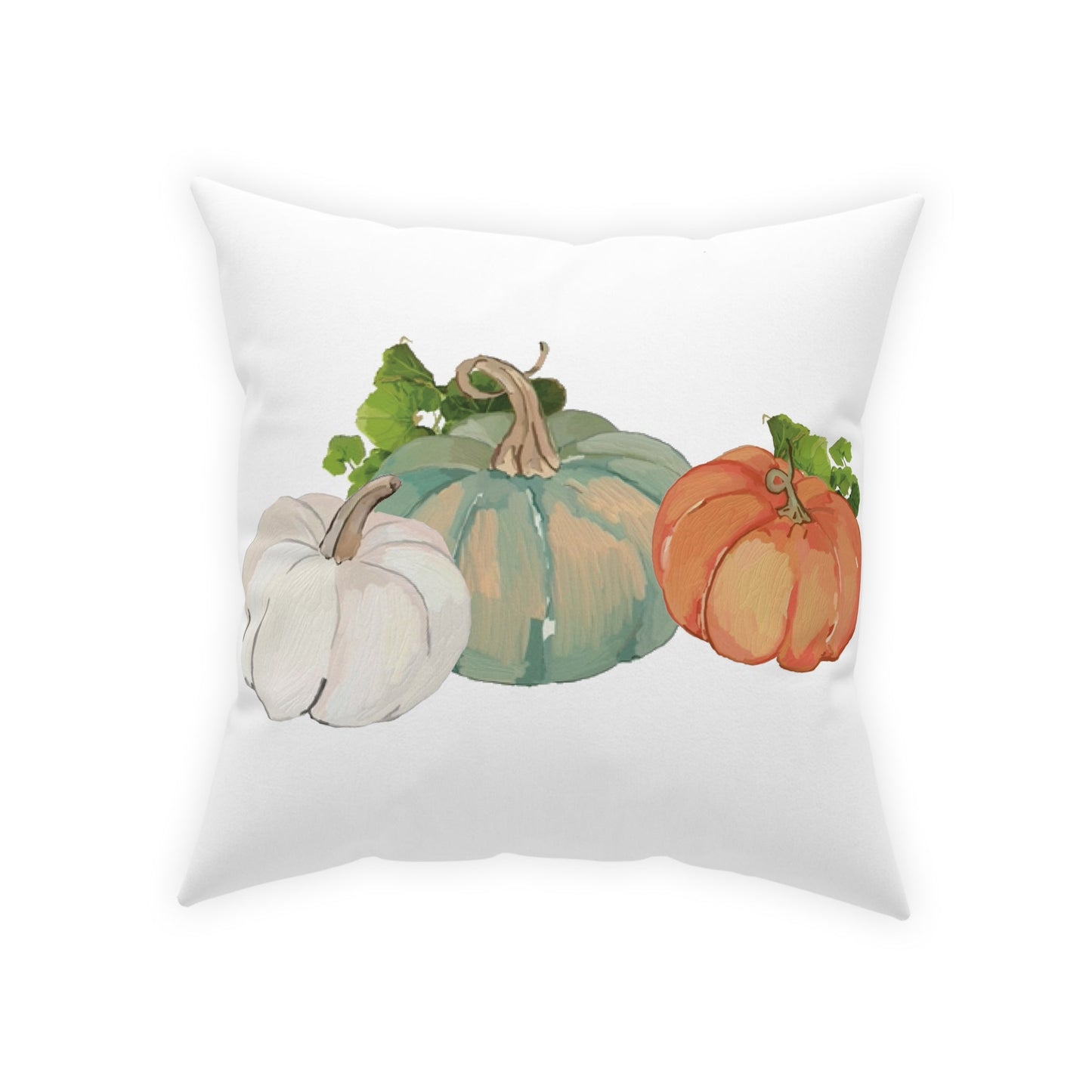 Pumpkin Harvest Broadcloth Pillow - Blue Cava