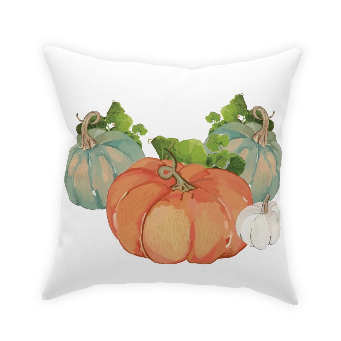Pumpkin Harvest Broadcloth Pillow - Blue Cava