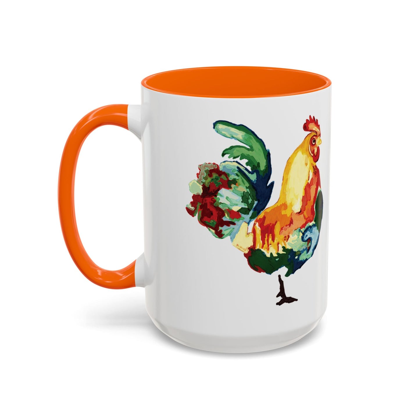 Rooster Two Tone Ceramic Coffee Mug (11oz & 15oz) - Blue Cava