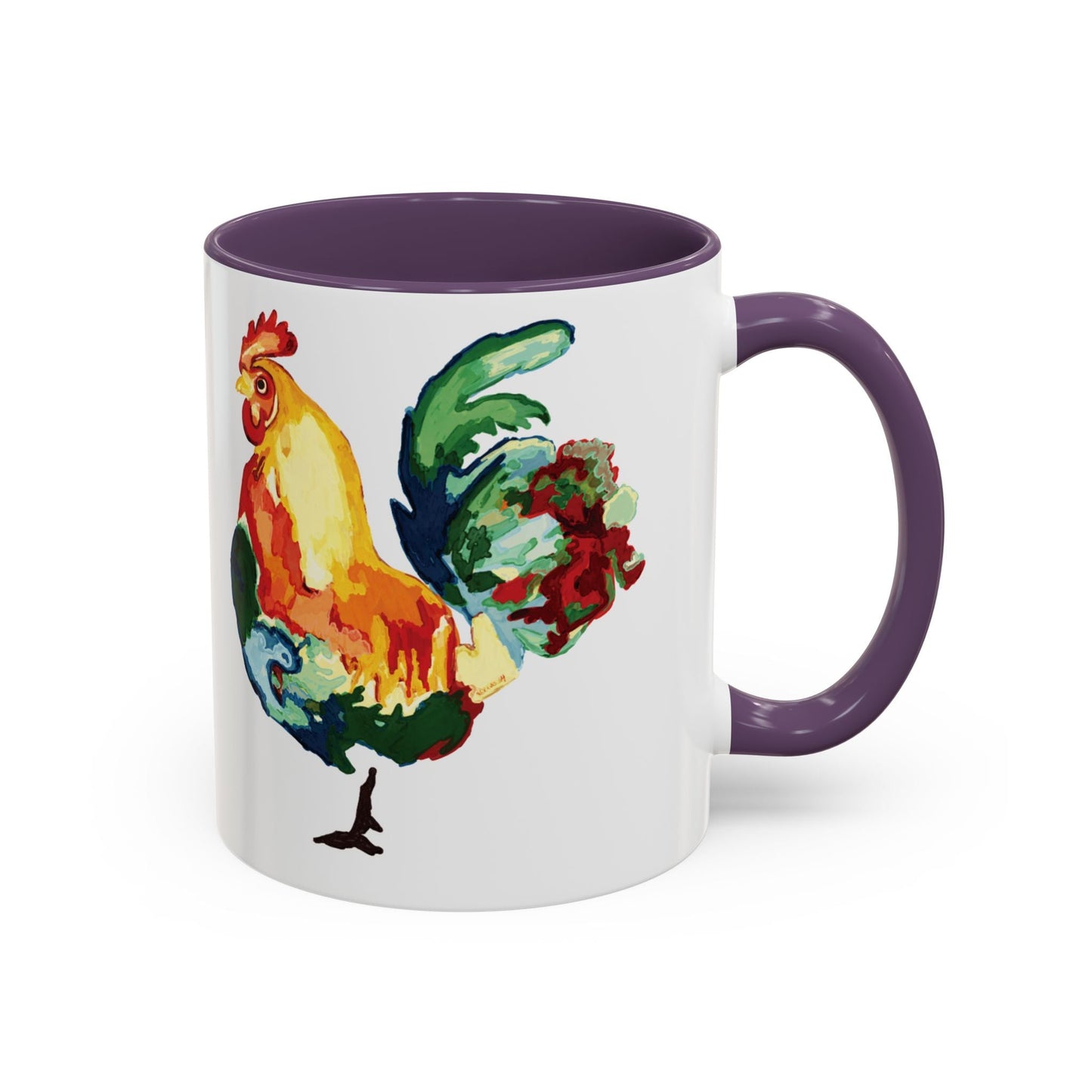 Rooster Two Tone Ceramic Coffee Mug (11oz & 15oz) - Blue Cava