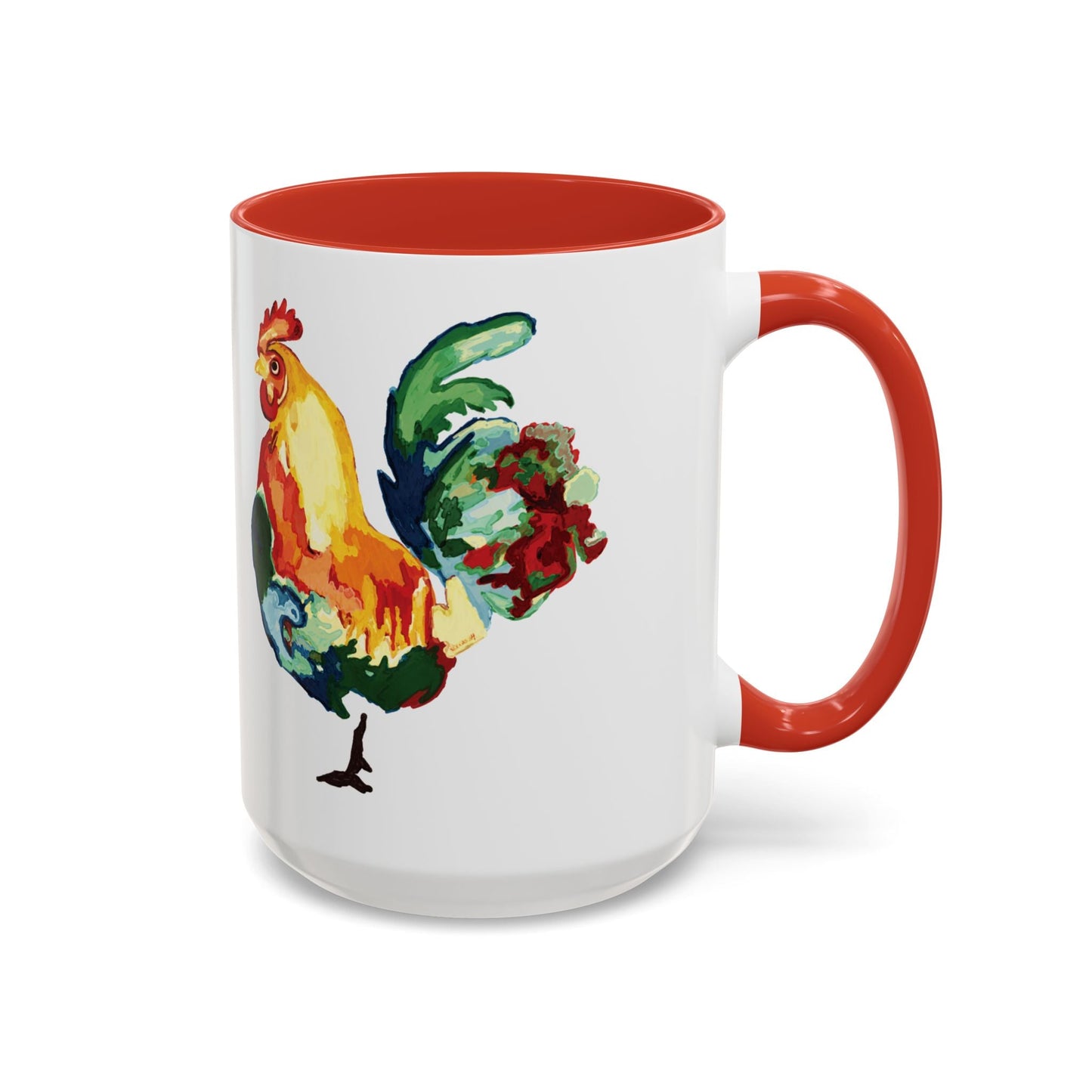 Rooster Two Tone Ceramic Coffee Mug (11oz & 15oz) - Blue Cava