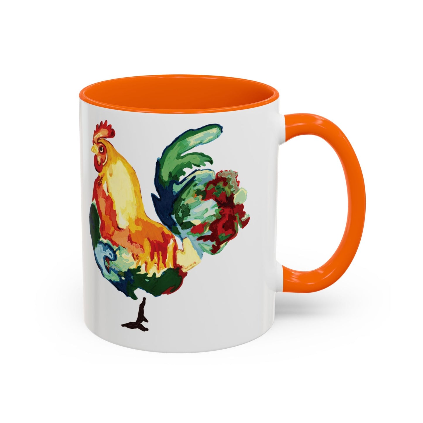 Rooster Two Tone Ceramic Coffee Mug (11oz & 15oz) - Blue Cava