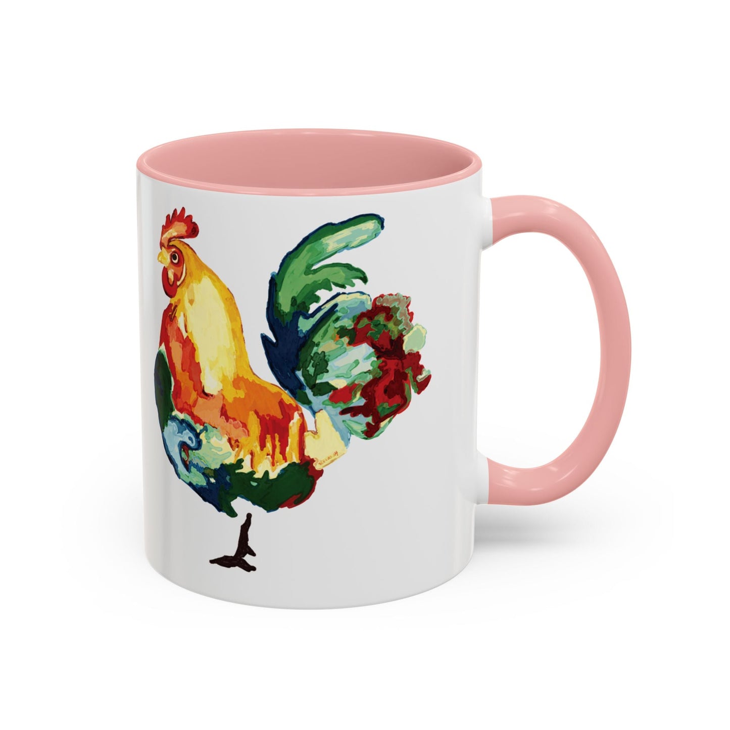 Rooster Two Tone Ceramic Coffee Mug (11oz & 15oz) - Blue Cava