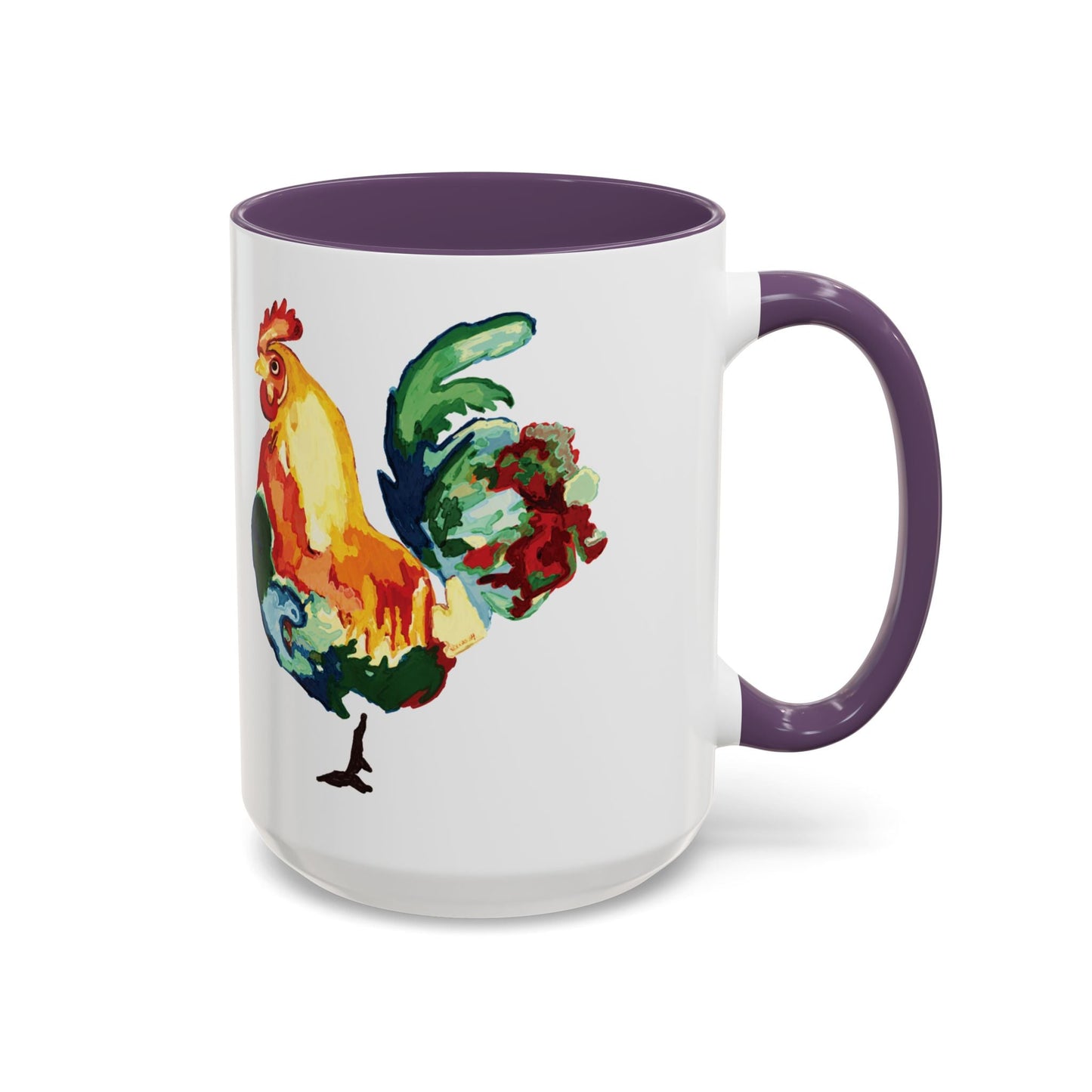 Rooster Two Tone Ceramic Coffee Mug (11oz & 15oz) - Blue Cava