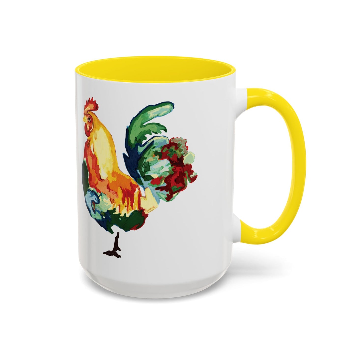 Rooster Two Tone Ceramic Coffee Mug (11oz & 15oz) - Blue Cava