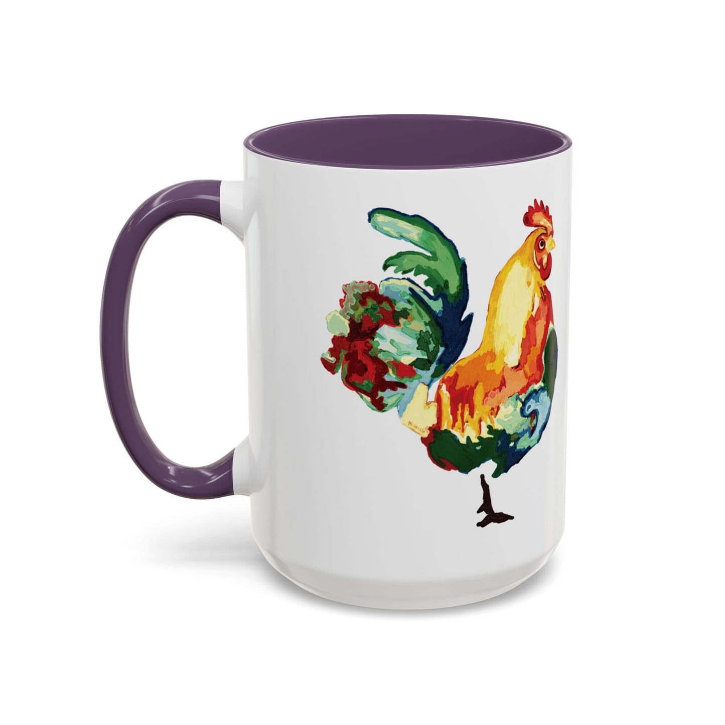 Rooster Two Tone Ceramic Coffee Mug (11oz & 15oz) - Blue Cava