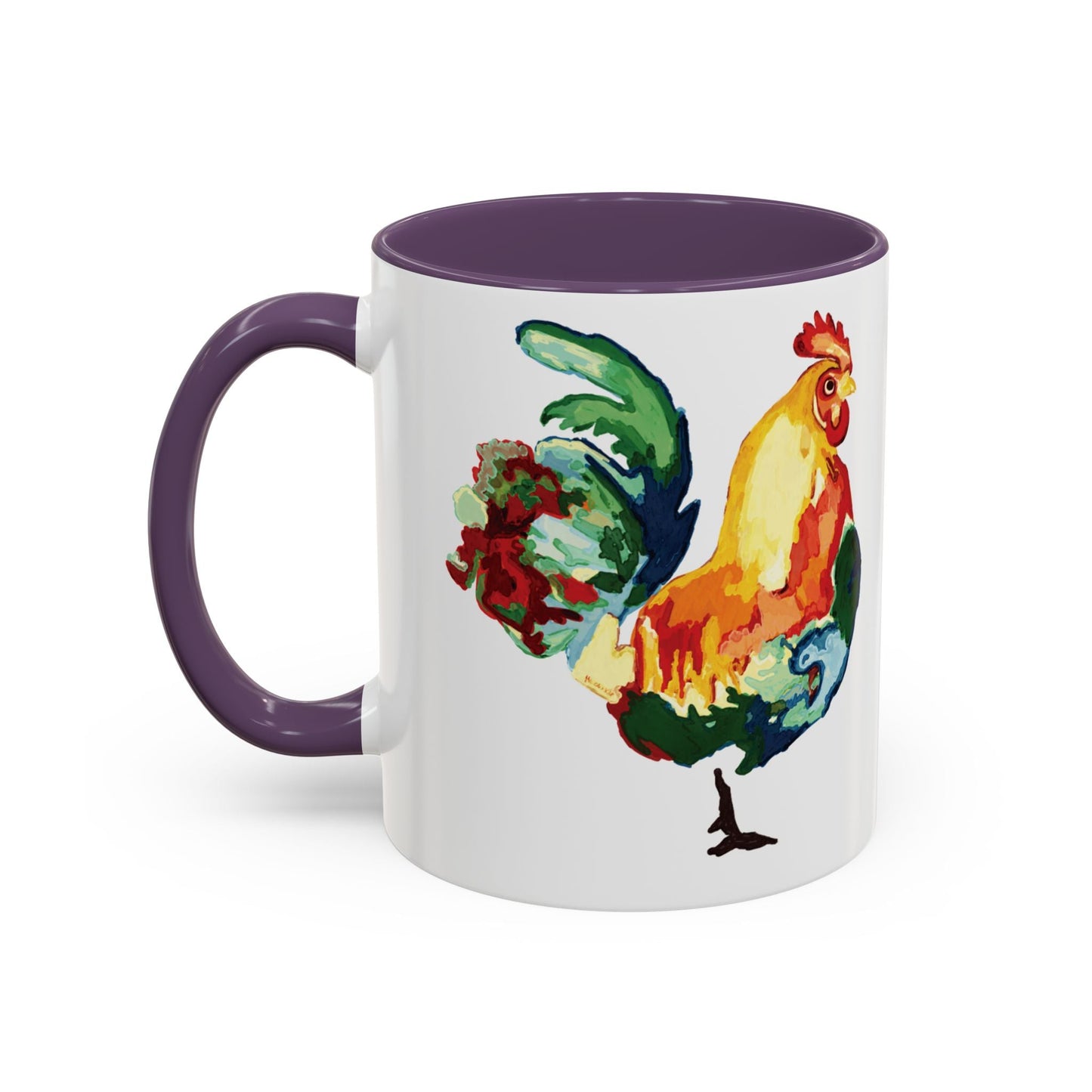 Rooster Two Tone Ceramic Coffee Mug (11oz & 15oz) - Blue Cava