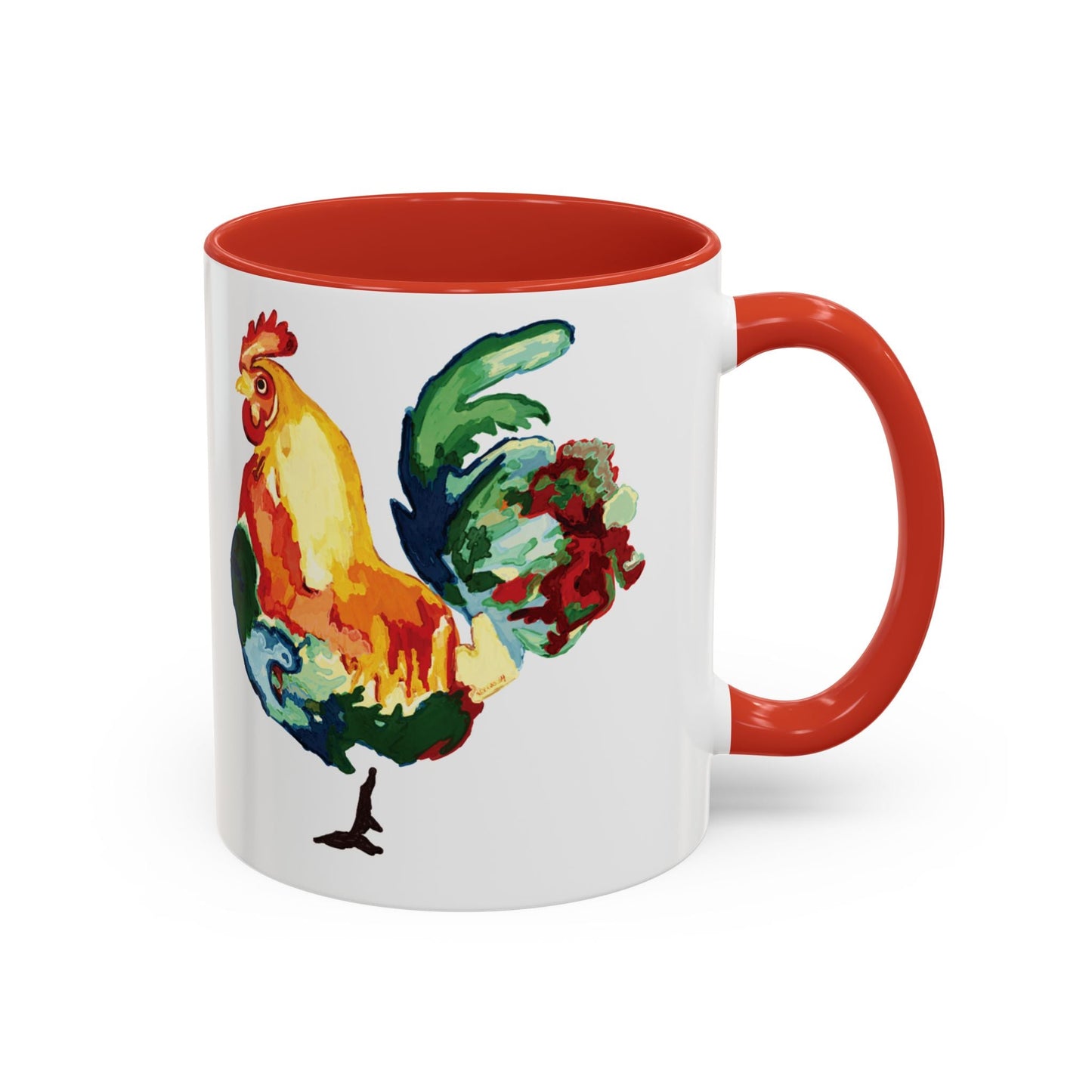 Rooster Two Tone Ceramic Coffee Mug (11oz & 15oz) - Blue Cava